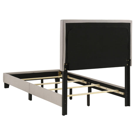 Boyd Ivory Upholstered Twin Bed with Nailhead Trim from Coaster - Luna Furniture