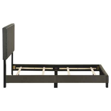 Boyd Charcoal Upholstered Twin Bed with Nailhead Trim from Coaster - Luna Furniture