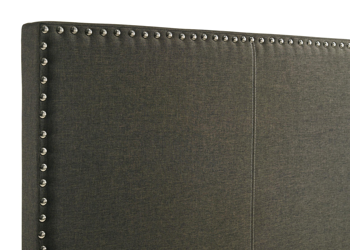 Boyd Charcoal Upholstered Twin Bed with Nailhead Trim from Coaster - Luna Furniture