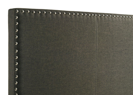 Boyd Charcoal Upholstered Twin Bed with Nailhead Trim from Coaster - Luna Furniture