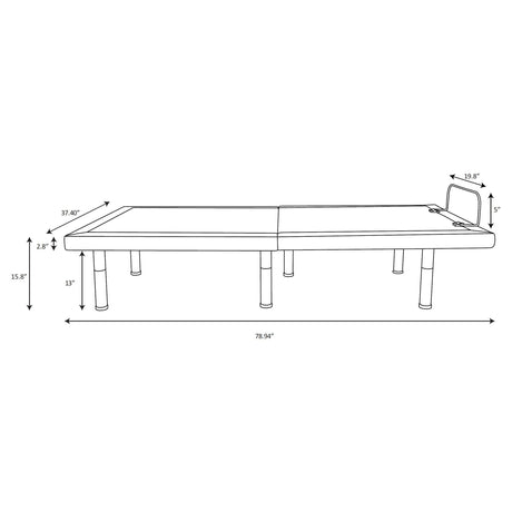 Clara Gray and Black Twin XL Adjustable Bed Base from Coaster - Luna Furniture