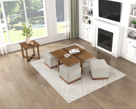 Sienna Brown/Light Gray Coctail Table from Homelegance - Luna Furniture