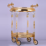 HD-352 Golden Brass Bar Cart from Homey Design - Luna Furniture