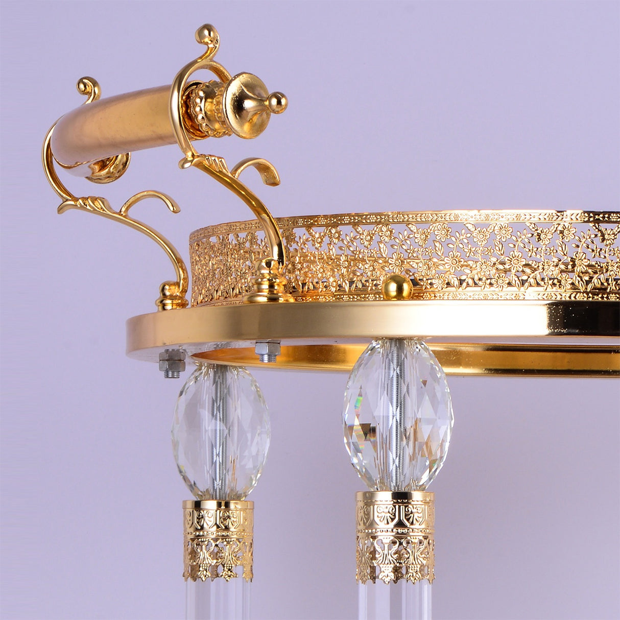 HD-352 Golden Brass Bar Cart from Homey Design - Luna Furniture