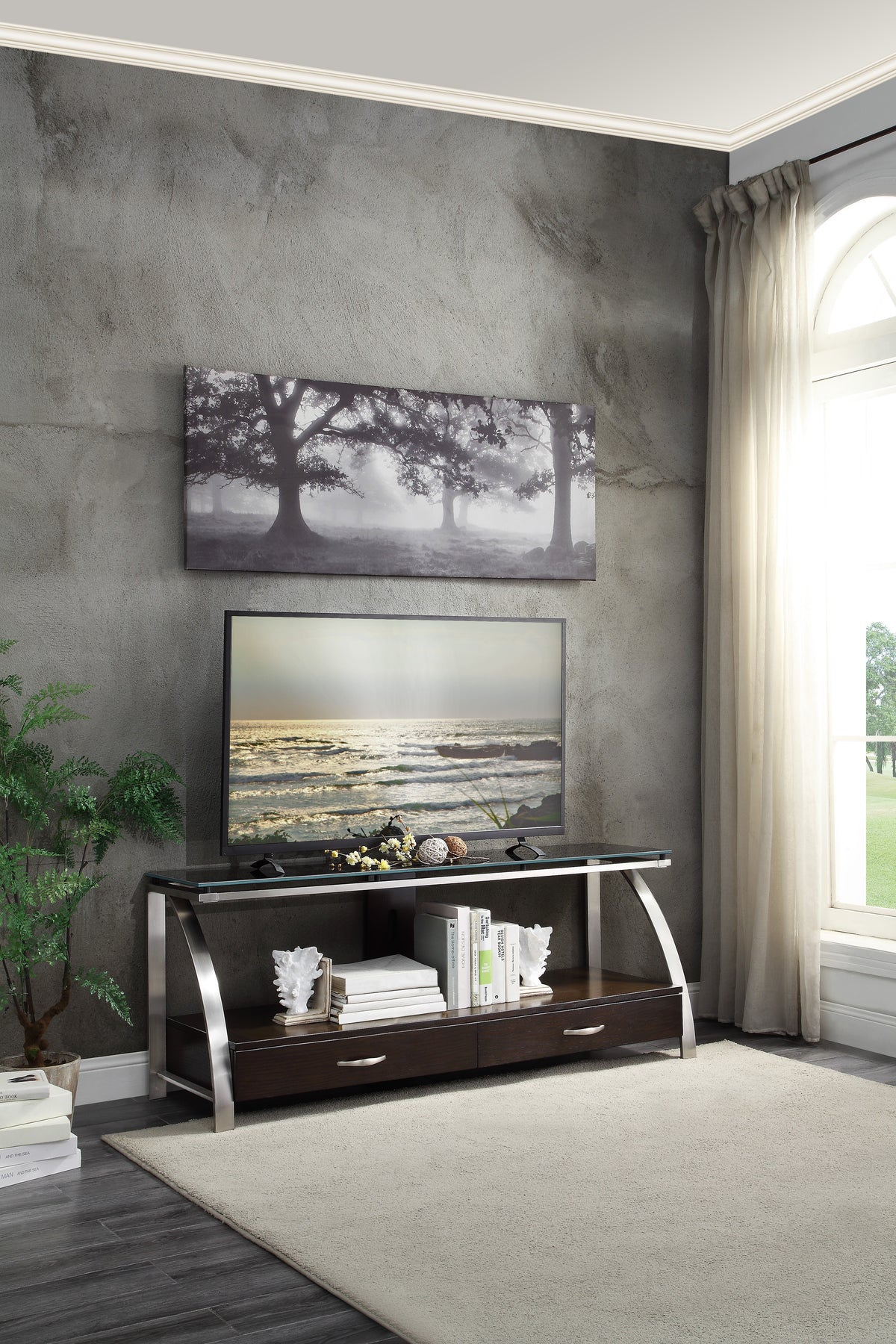 Tioga Espresso/Chrome End Table from Homelegance - Luna Furniture