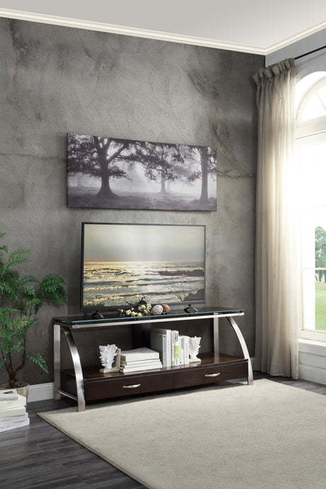 Tioga Espresso/Chrome End Table from Homelegance - Luna Furniture