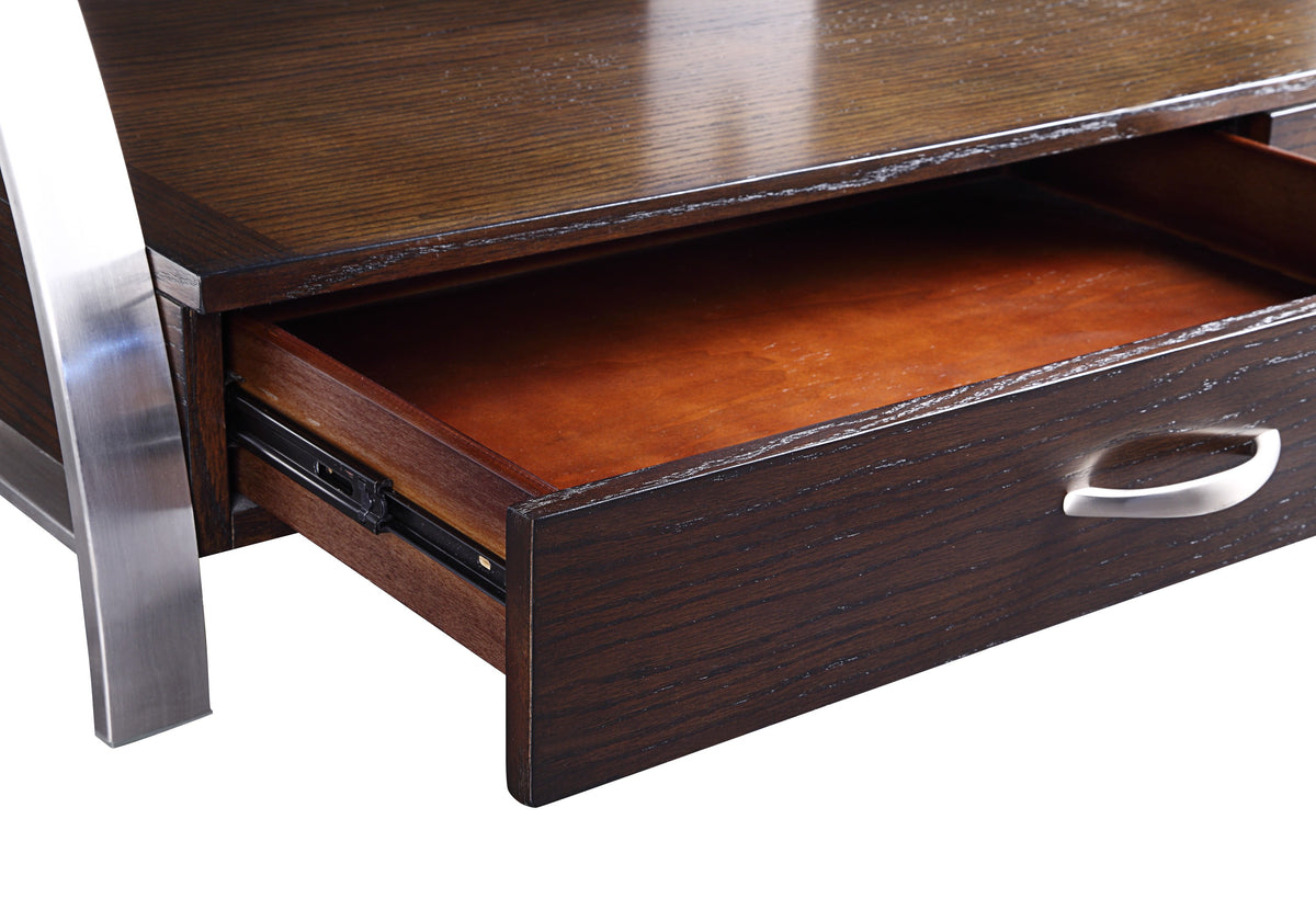 Tioga Espresso/Chrome End Table from Homelegance - Luna Furniture