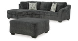 Biddeford 2-Piece Sectional with Ottoman in Shadow from Ashley Furniture - Luna Furniture