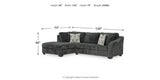 Biddeford 2-Piece Sectional with Ottoman in Shadow from Ashley Furniture - Luna Furniture