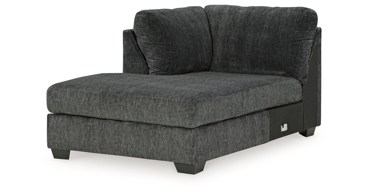Biddeford Ebony Left-Arm Facing Corner Chaise from Ashley - Luna Furniture