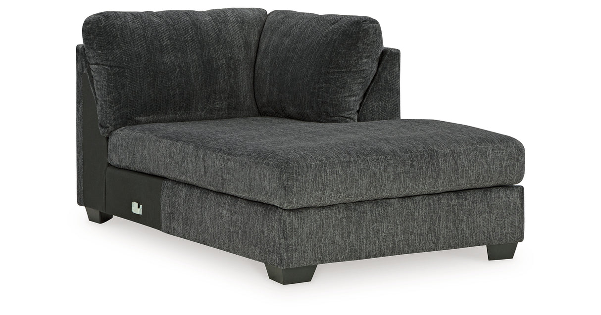 Biddeford Ebony Right-Arm Facing Corner Chaise from Ashley - Luna Furniture