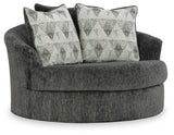 Biddeford Shadow Oversized Swivel Chair and Ottoman from Ashley Furniture - Luna Furniture