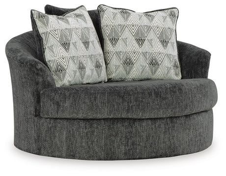 Biddeford Shadow Oversized Swivel Chair and Ottoman from Ashley Furniture - Luna Furniture