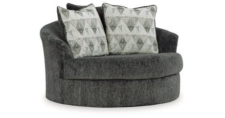 Biddeford Shadow Oversized Swivel Chair and Ottoman from Ashley Furniture - Luna Furniture