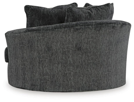 Biddeford Shadow Oversized Swivel Chair and Ottoman from Ashley Furniture - Luna Furniture