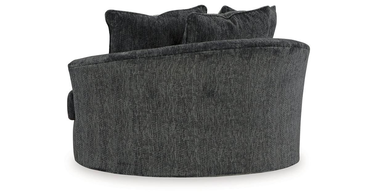 Biddeford Shadow Oversized Swivel Chair and Ottoman from Ashley Furniture - Luna Furniture