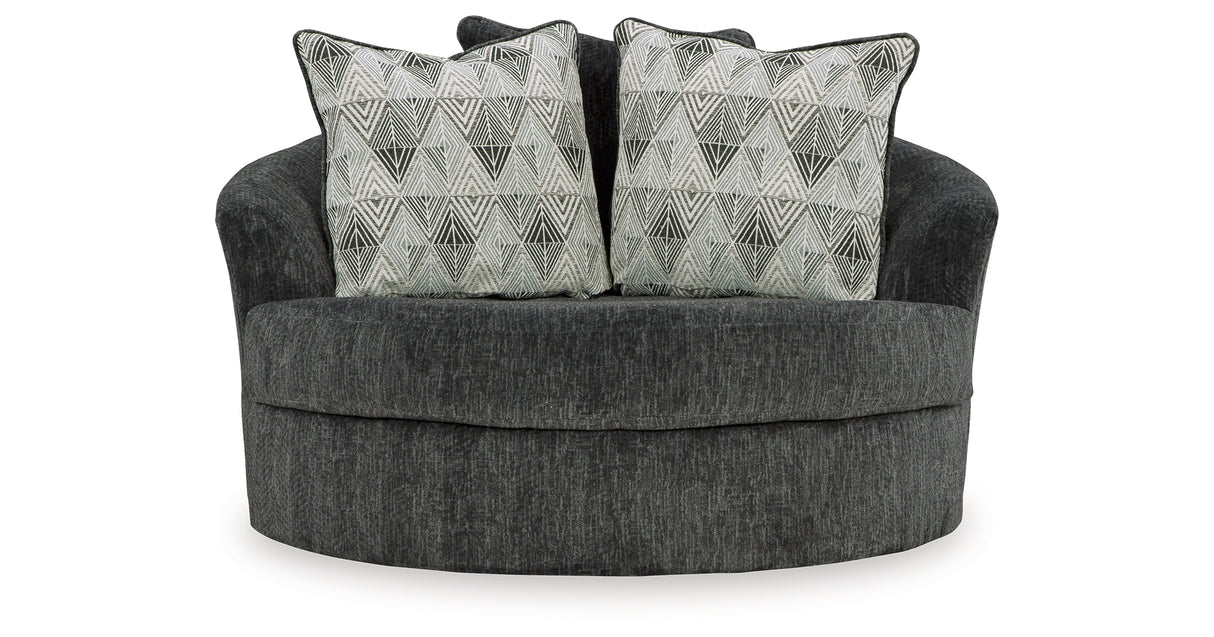 Biddeford Shadow Oversized Swivel Chair and Ottoman from Ashley Furniture - Luna Furniture
