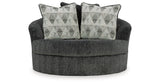 Biddeford Shadow Oversized Swivel Chair and Ottoman from Ashley Furniture - Luna Furniture