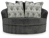 Biddeford Shadow Oversized Swivel Chair and Ottoman from Ashley Furniture - Luna Furniture