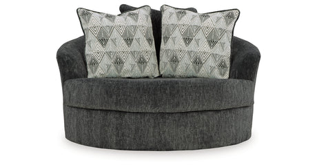 Biddeford Shadow 2-Piece Sectional and Oversized Swivel Accent Chair from Ashley - Luna Furniture