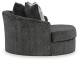 Biddeford Shadow Oversized Swivel Chair and Ottoman from Ashley Furniture - Luna Furniture