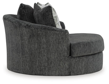 Biddeford Shadow Oversized Swivel Chair and Ottoman from Ashley Furniture - Luna Furniture