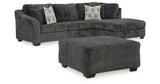 Biddeford 2-Piece Sectional with Ottoman in Shadow from Ashley Furniture - Luna Furniture