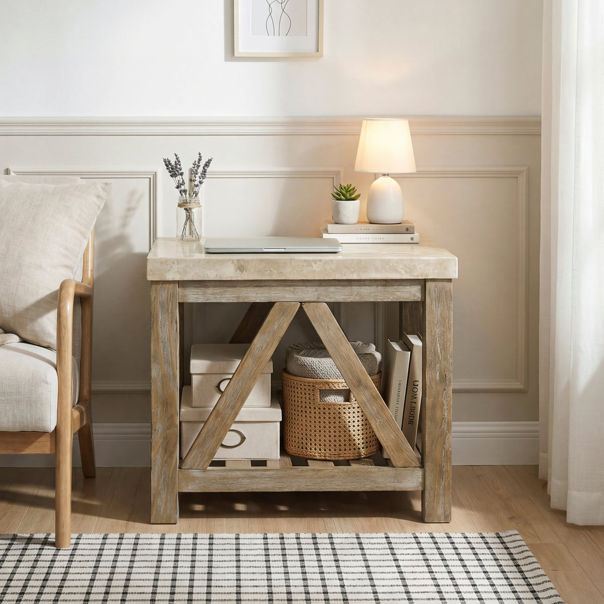 Ridley Weathered Natural End Table from Homelegance - Luna Furniture