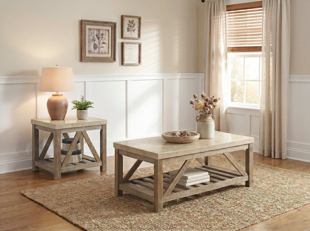 Ridley Weathered Natural End Table from Homelegance - Luna Furniture