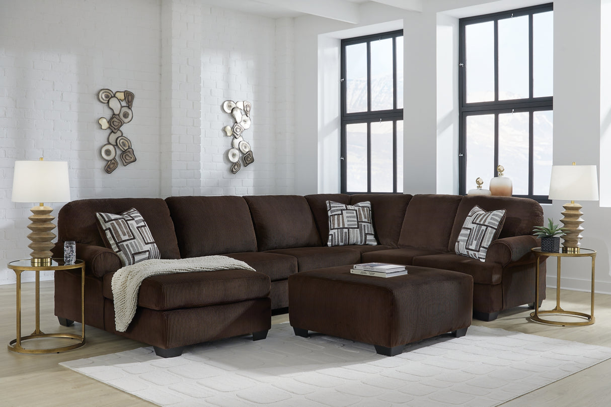 Kimlee Chocolate 3-Piece LAF Sectional from Ashley Furniture - Luna Furniture