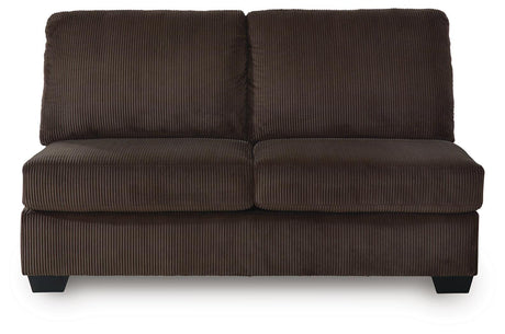 Kimlee Chocolate 3-Piece Sectional and Ottoman from Ashley - Luna Furniture