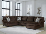 Kimlee Chocolate 3-Piece RAF Sectional from Ashley Furniture - Luna Furniture