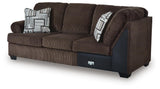 Kimlee Chocolate 3-Piece Sectional and Ottoman from Ashley - Luna Furniture