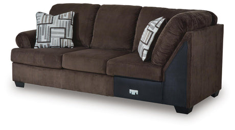 Kimlee Chocolate 3-Piece Sectional and Ottoman from Ashley - Luna Furniture