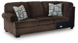 Kimlee Chocolate 3-Piece Sectional and Ottoman from Ashley - Luna Furniture