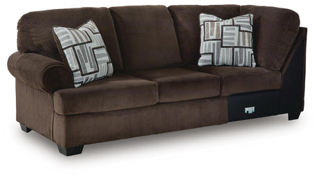 Kimlee Chocolate 3-Piece Sectional and Ottoman from Ashley - Luna Furniture