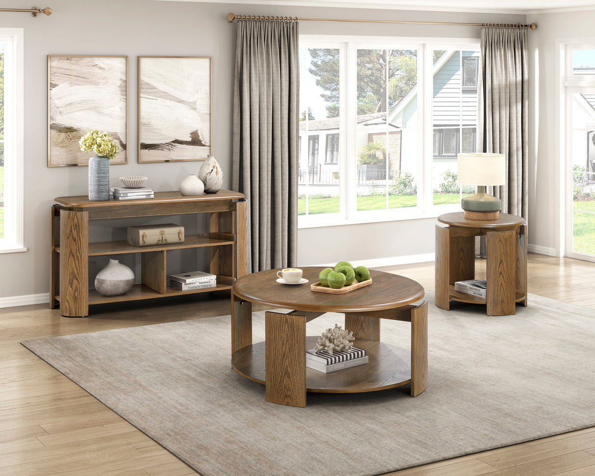 Ellis Brown Cocktail Table with Swivel Top from Homelegance - Luna Furniture
