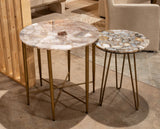 Calico 24" Side Table in Smoky Quartz with Iron Base from Home Trends & Design - Luna Furniture