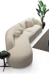 Cloe Ivory Boucle LAF Curved Sectional from Nova Furniture - Luna Furniture