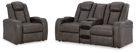 Fyne-Dyme Sapphire Power Reclining Loveseat and Recliner from Ashley - Luna Furniture