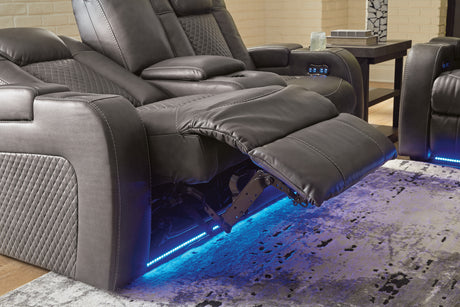 Fyne-Dyme Shadow Power Reclining Sofa, Loveseat and Recliner from Ashley - Luna Furniture