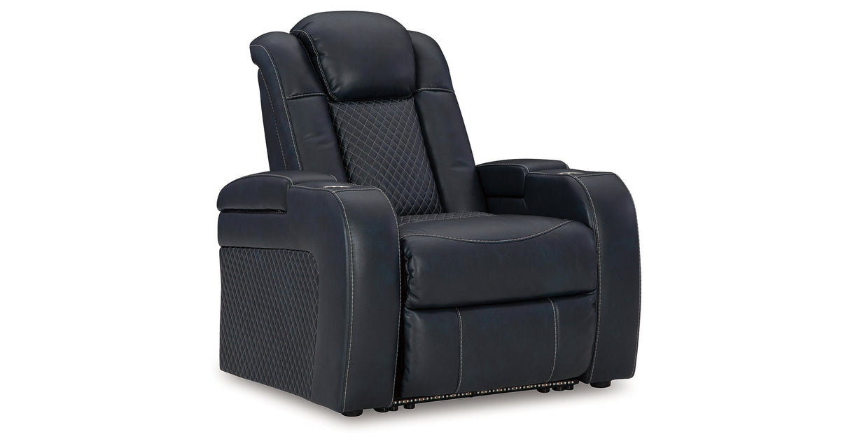 Fyne-Dyme Sapphire Power Reclining Sofa, Loveseat and Recliner from Ashley Furniture - Luna Furniture