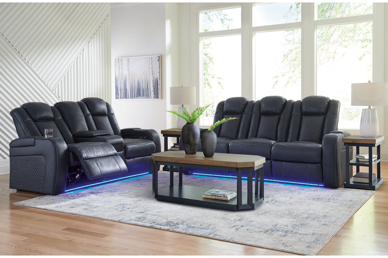 Fyne-Dyme Sapphire Power Reclining Sofa, Loveseat and Recliner from Ashley - Luna Furniture