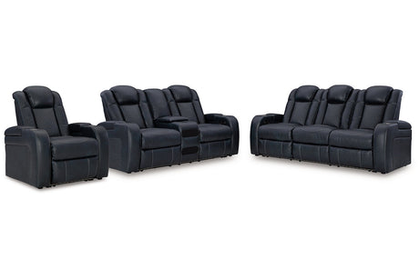 Fyne-Dyme Sapphire Power Reclining Sofa, Loveseat and Recliner from Ashley - Luna Furniture