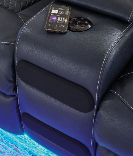 Fyne-Dyme Sapphire Power Reclining Sofa, Loveseat and Recliner from Ashley Furniture - Luna Furniture