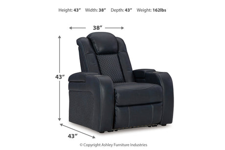 Fyne-Dyme Sapphire Power Reclining Sofa, Loveseat and Recliner from Ashley - Luna Furniture