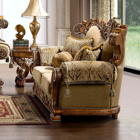 HD-369 Medium Golden Tan Loveseat from Homey Design - Luna Furniture