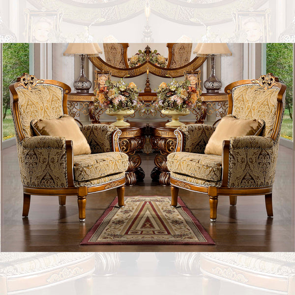 HD-369 Medium Golden Tan 2-Piece Accent Chair Set