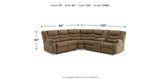 Partymate 2-Piece Sectional with Recliner in Brindle from Ashley Furniture - Luna Furniture