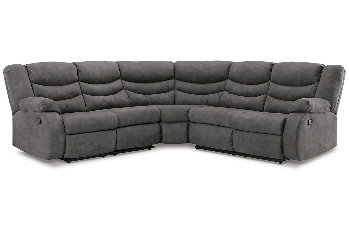 Partymate Slate 2-Piece Reclining Sectional from Ashley - Luna Furniture